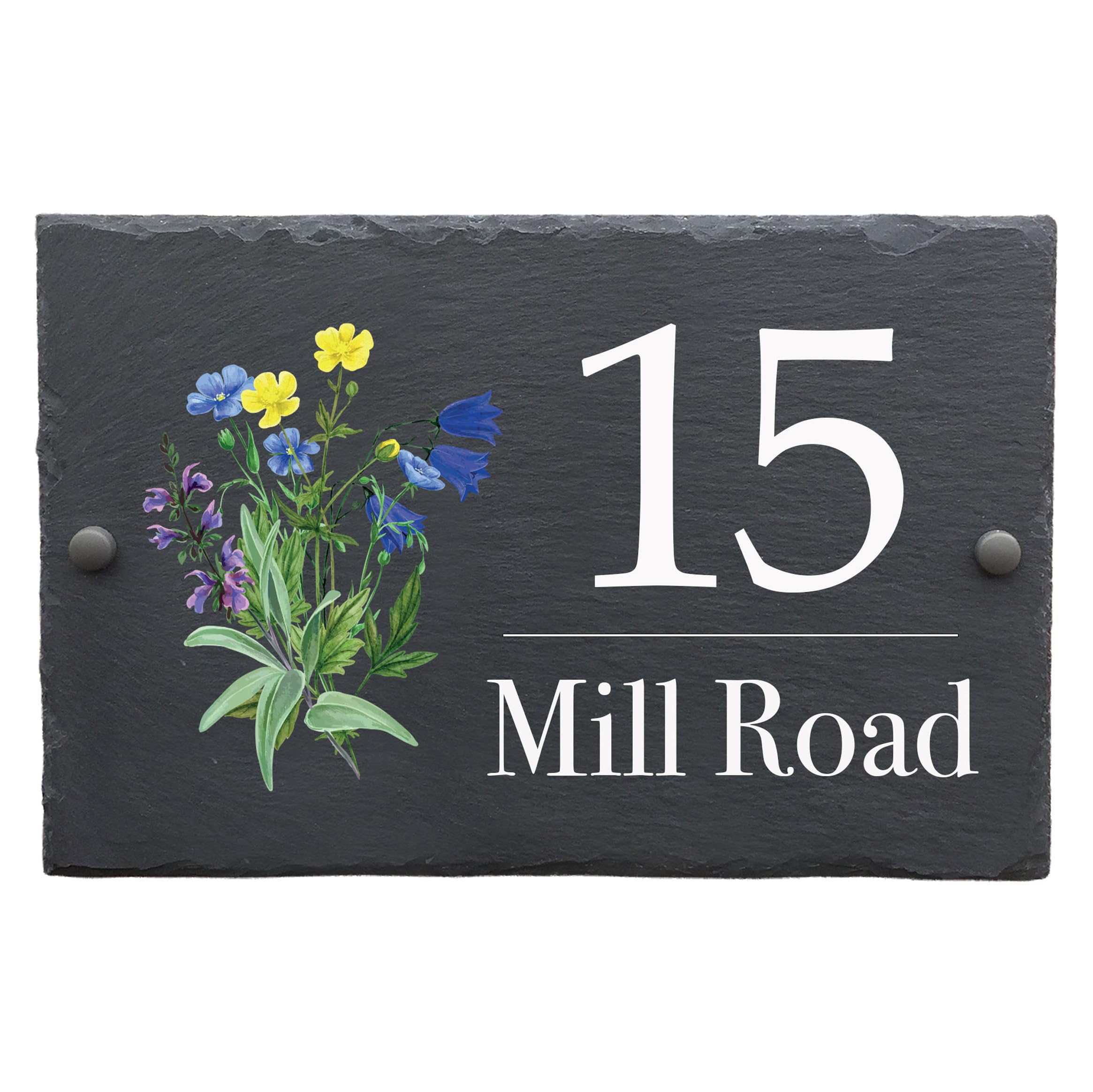 Bespoke Slate House Signs - Handmade Custom Door Number Wall Plaque with Rustic Black Farmhouse Design - Includes Screws & Fixings - Ideal for Home, Office, Gate, Porch - 200x300mm