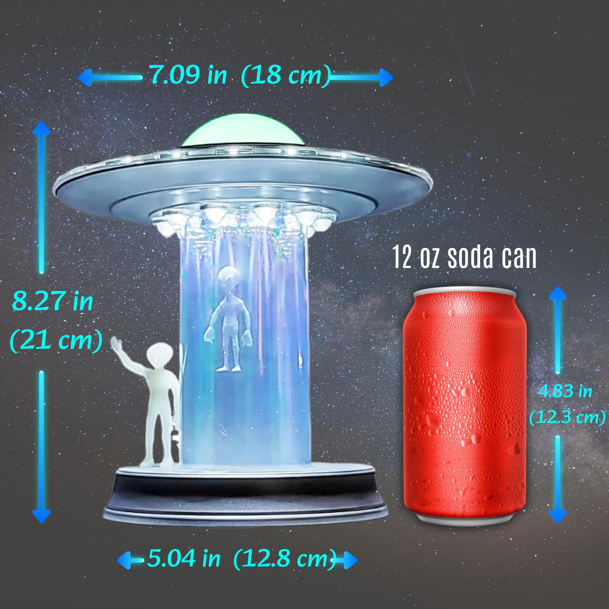 Alien UFO stołowa lampa dotykowa LED uprowadzenie przez kosmitów fajna unikalna holograficzna dekoracja zmieniająca kolor futurystyczny prezent figurka miłośnika kosmosu statuetka sypialnia salon