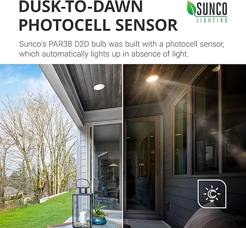 Miniatura 2 de Sunco - Luz de inundación LED para exteriores, resistente al agua, PAR38, bombilla del atardecer al amanecer, 1250 LM, equivalente a 120 W 15 W,