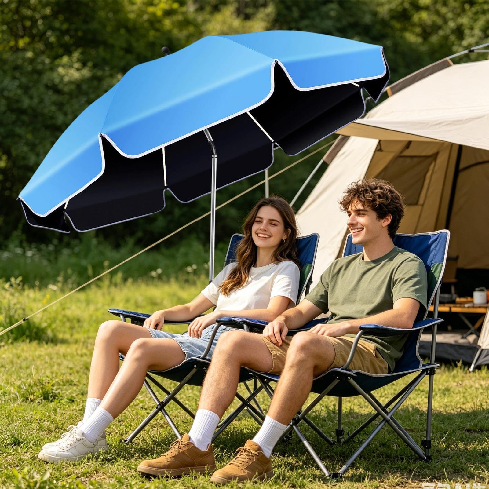 Sombrilla Para Silla De Playa Con Abrazadera,Sombra Con Clip Ajustable 360° Y Protección UV | Sombrilla De Pesca Con Abrazadera - Exteriores Camping Playa Jardín Pesca Patio Trasero Balcón Vacaciones