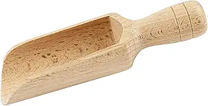 Wooden Scoop (5.5 Inches) Natural Beech Wood Scoop for Flour, Bath Salt, Sugar, Cereal, Coffee and More - Multipurpose Wooden Spoon