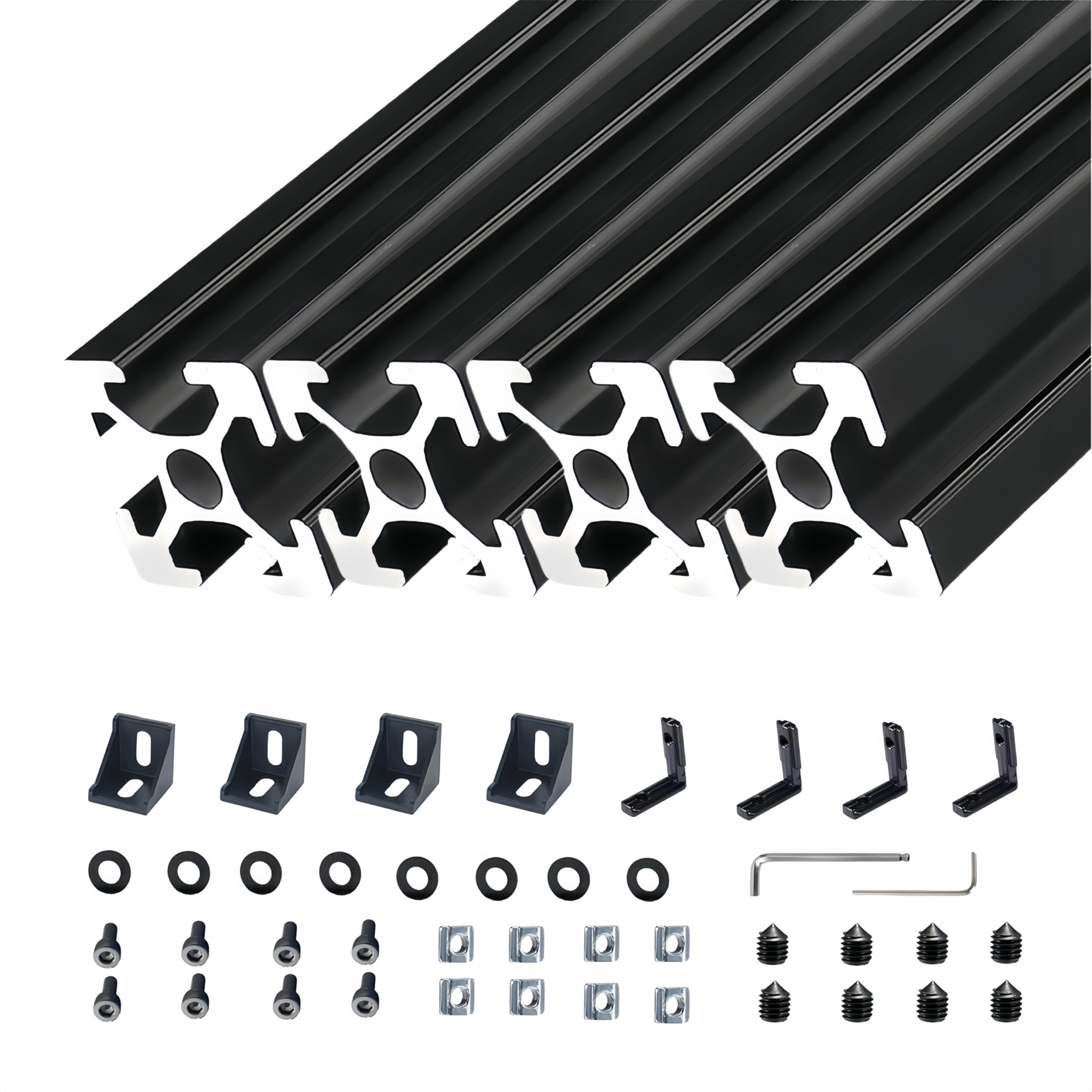 BELLA BAYS 5 Pack 78.74 inch 2000 mm 2040 V Slot Aluminum Extrusion Profile European Standard Anodized Silver Extruded Linear Rail Guide Frame for 3D Printer Laser Engraving Machine CNC Workbench DIY — Amazon image 16