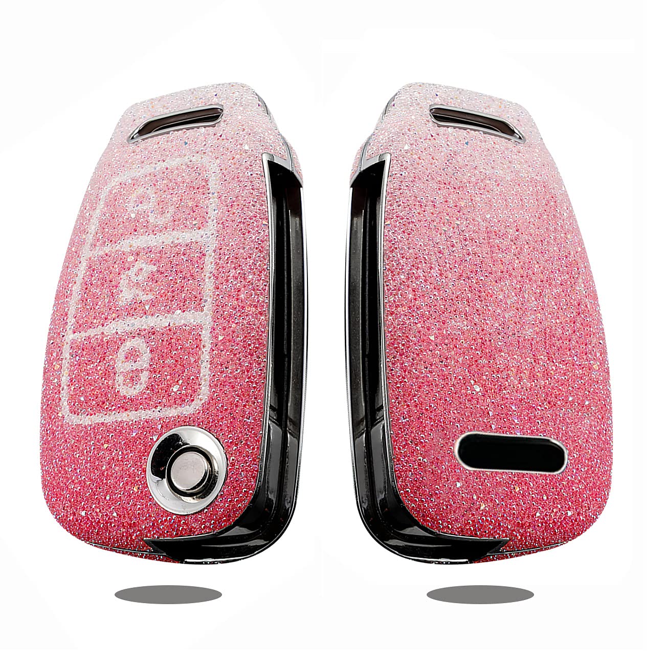 Custodia Chiave Audi Con Strass Viola HIBEYO, PC + Strass, Per A1 A3 A4 A6 Q3 Q5 Q7 TT, Portachiavi Incluso - 4