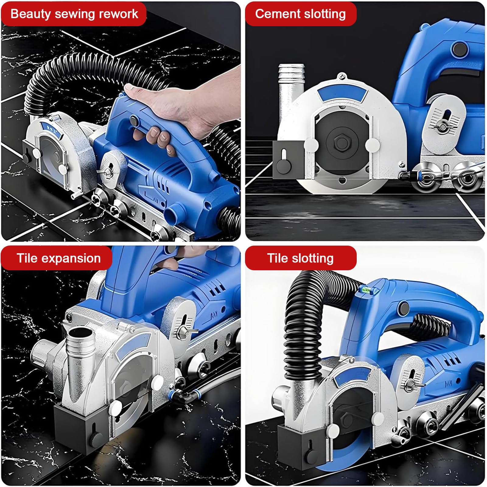 Herramienta limpiadora de Juntas eléctrica, Herramienta para ranurar, Limpiador de Juntas de Azulejos sin Polvo de 1200W, para Cocina, baño, Dormitorio