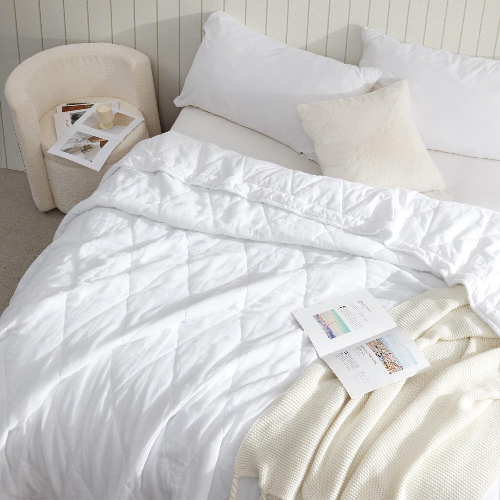 Byourbed Dark Sky Reserve® - Portugal Made Linen-Cotton Supersoft King Comforter - White