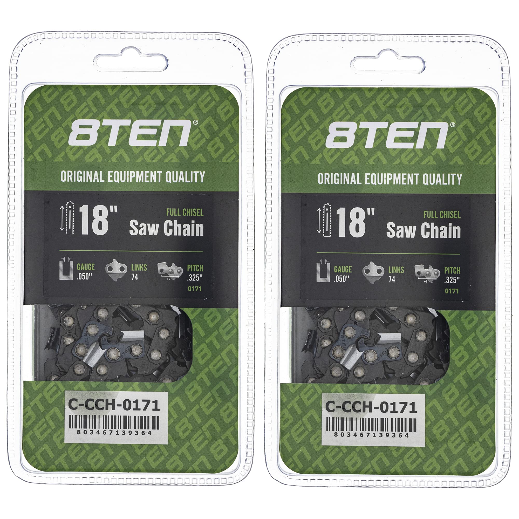 Amazon.com: 8TEN Full Chisel Chainsaw Chain 18 Inch .050 .325 74DL