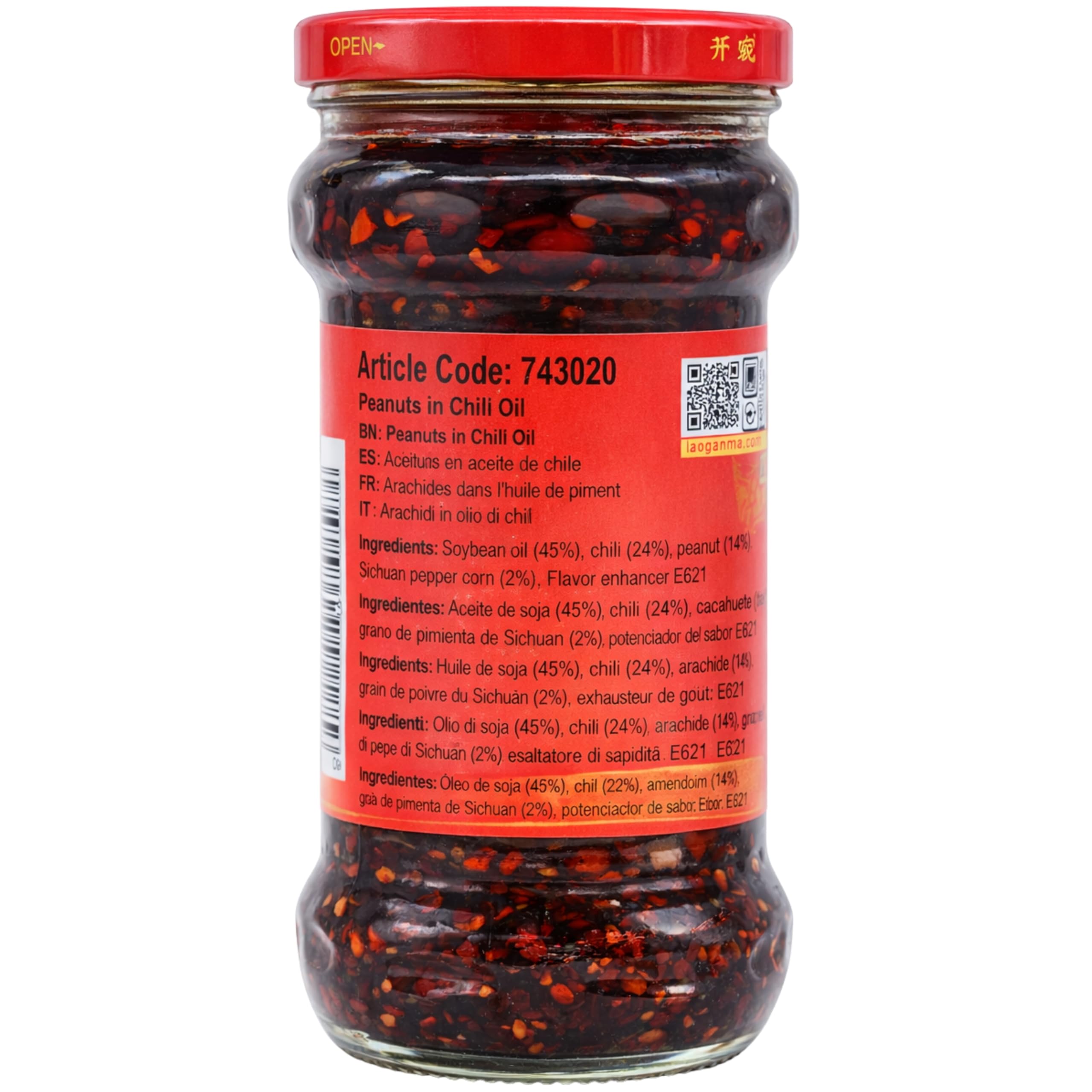 LaoGanMa Peanuts in Chili Oil 275g – Salsa Picante China con Cacahuetes Crujientes