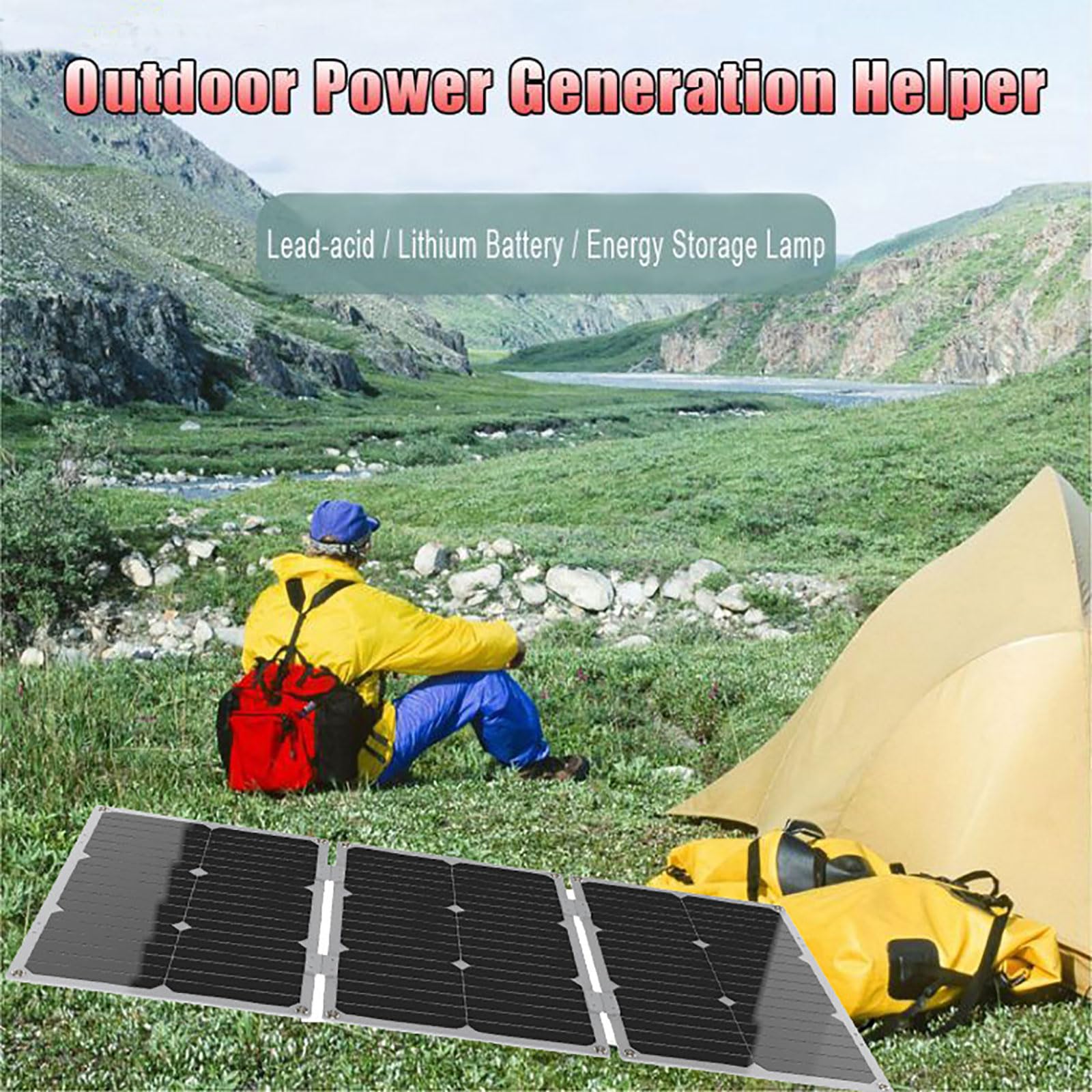 Kit de Panneaux solaires Hors réseau 4000 W avec Panneau étanche 60 W et contrôleur 30 A for Camping, Camping-Car et extérieur(220V)