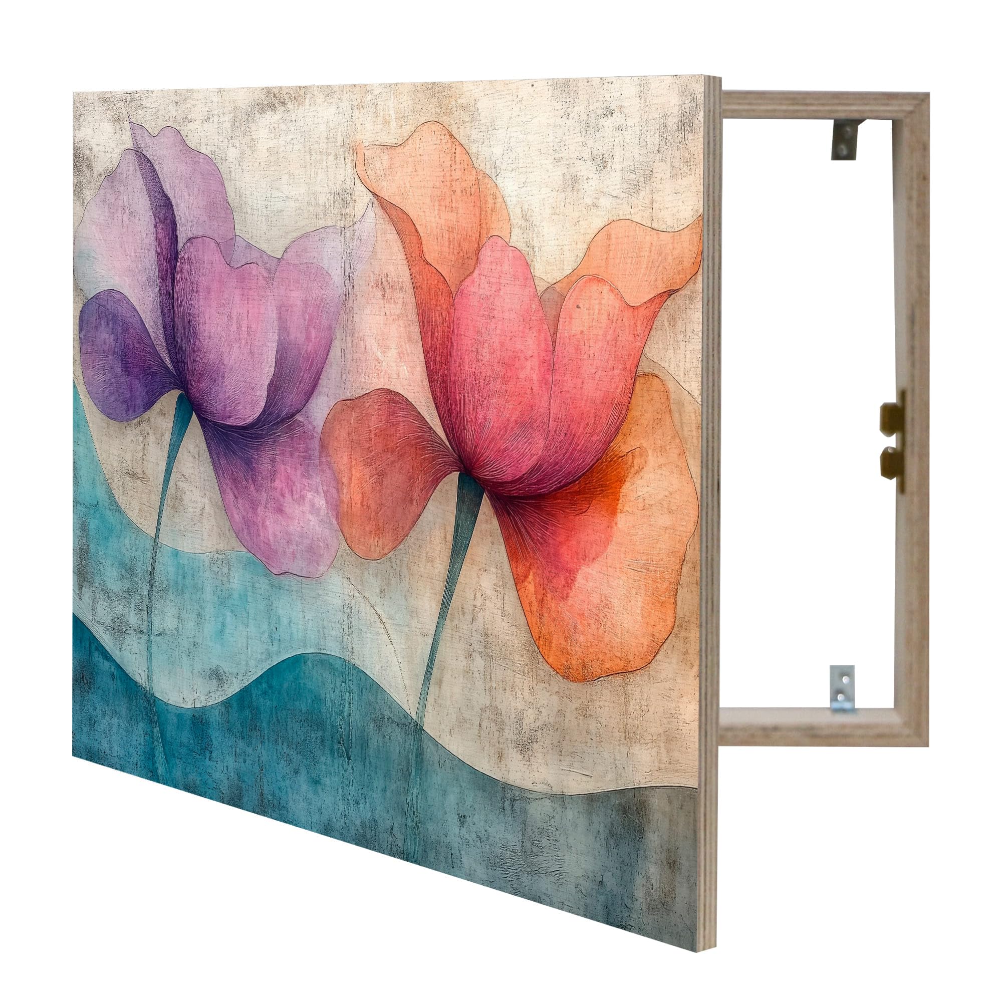 Lafabricadelcuadro® Tapa Contador de Luz Decorativo de Madera– Colgador de Llaves de Pared– Disponible en 40 Diseños y 2 Tamaños (Cub FC124, 54x37 cm)