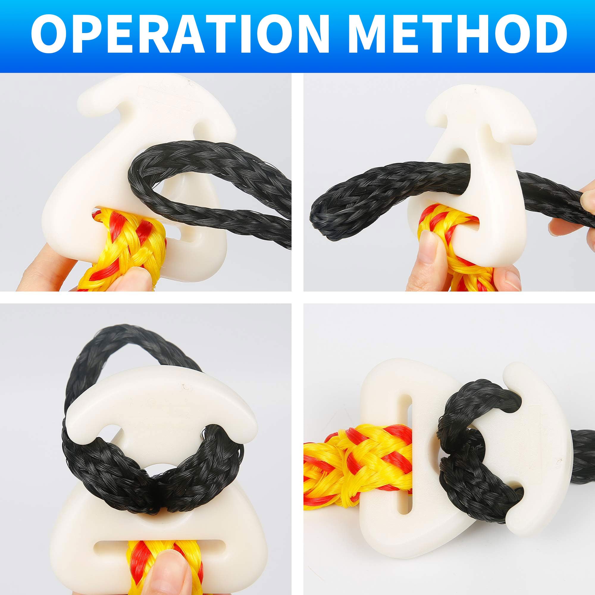2 paquetes de conectores rápidos para tubo de barco y cuerda de remolque, conector de tubos remolcables de agua compatible con barcos, tuberías, wakeboard, esquí, deportes acuáticos, longitud