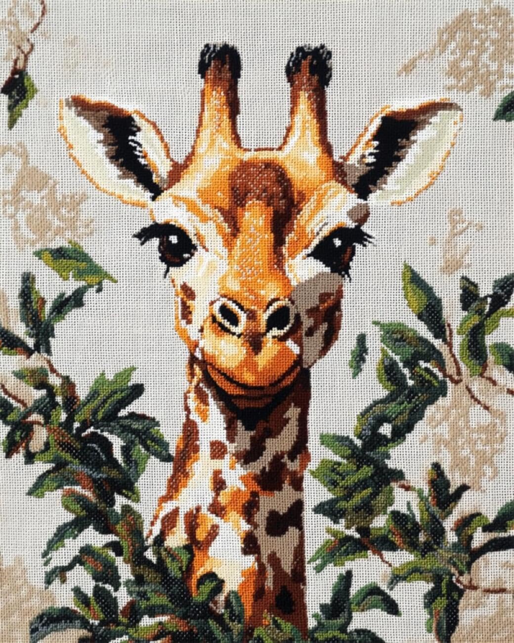 AxiangziK DIY Stamped Cross Stitch Kit Cartoon Giraffe 11CT 40x50cm