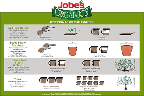 Miniatura 6 de Jobe's Organics 09226NA - Alimento granular para plantas, frutas y cítricos, 4 libras, marrón y 09526 Fertilizante granular orgánico multiusos