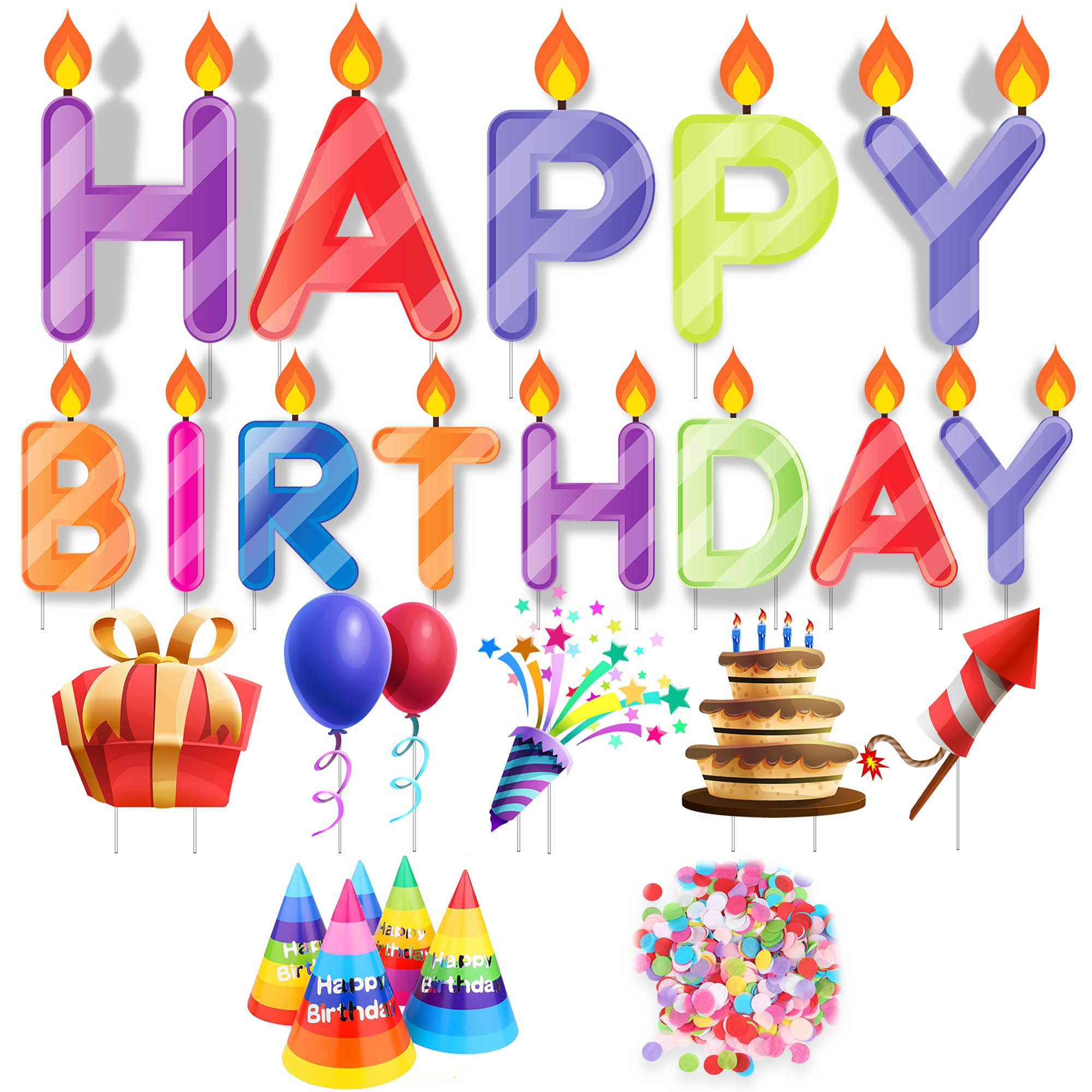 Buy Happy Birthday Yard Sign 15 inch with Stakes for Kids & Adults Made