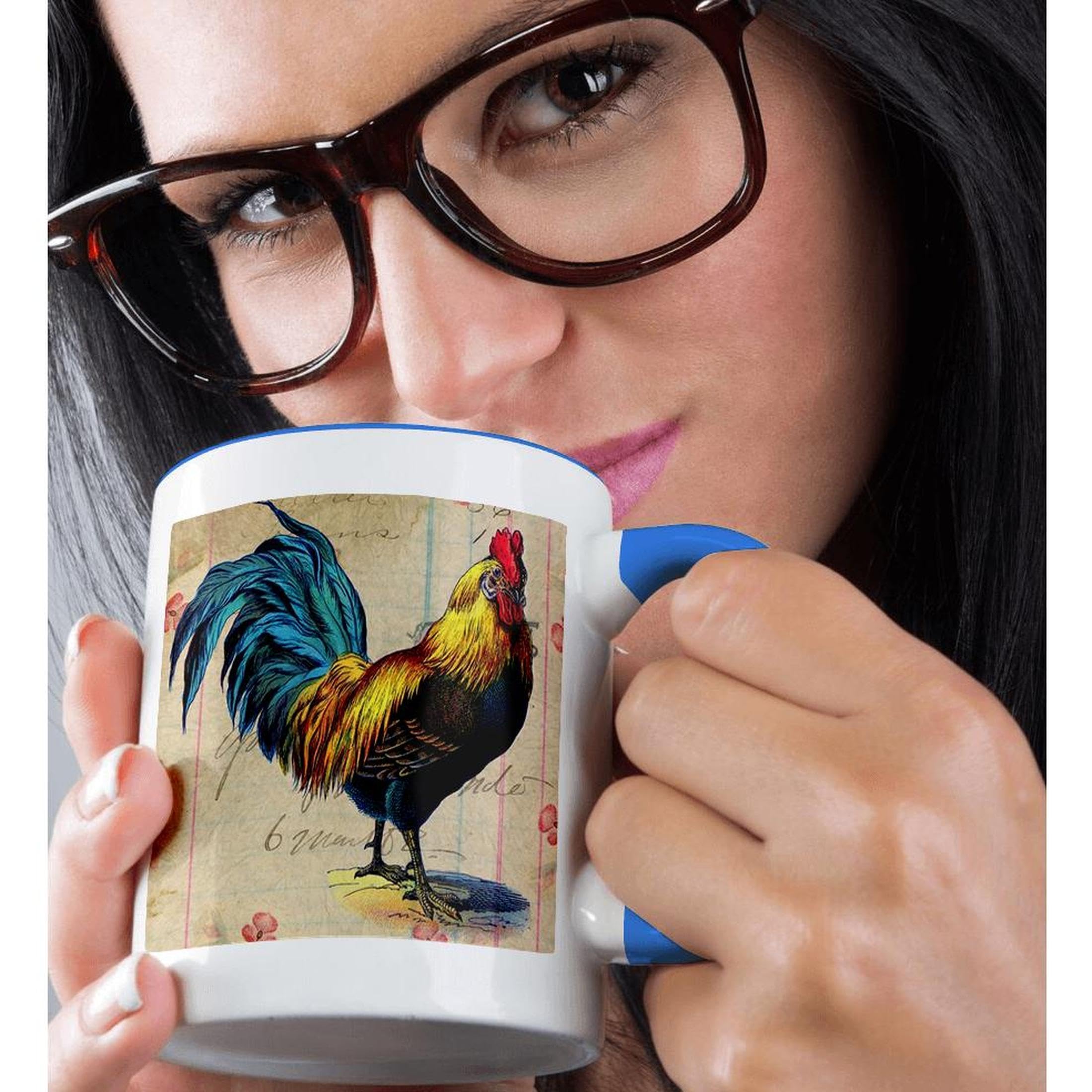 3dRose, 15oz Two-Tone Blue Mug, Blue/White