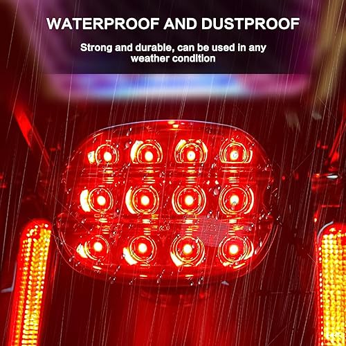 Miniatura 2 de Luz trasera LED para motocicleta, luces traseras de freno rojo, repuesto para Harley Dyna Touring Softail Sportster Road King Electra Glide Street