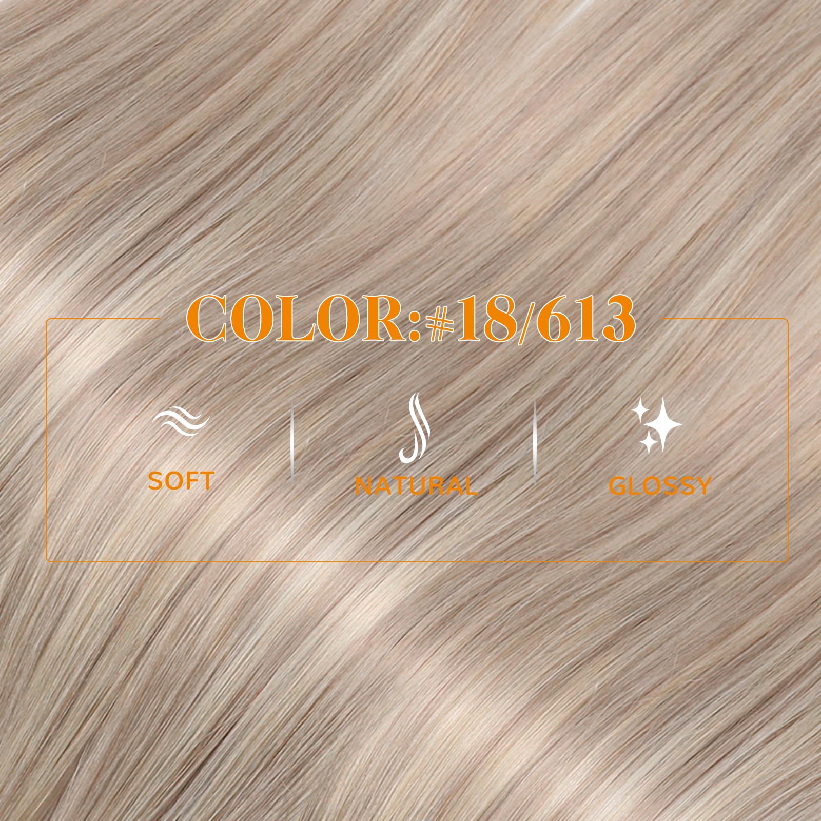 Easyouth Blonde Nano Hair Extensions Real Human Hair Highlight Nano Bead Hair Extensions Human Hair Ash Blonde Mixed Bleach Blonde Pre Bonded for Women 14 Inch 50g/50s — view 2