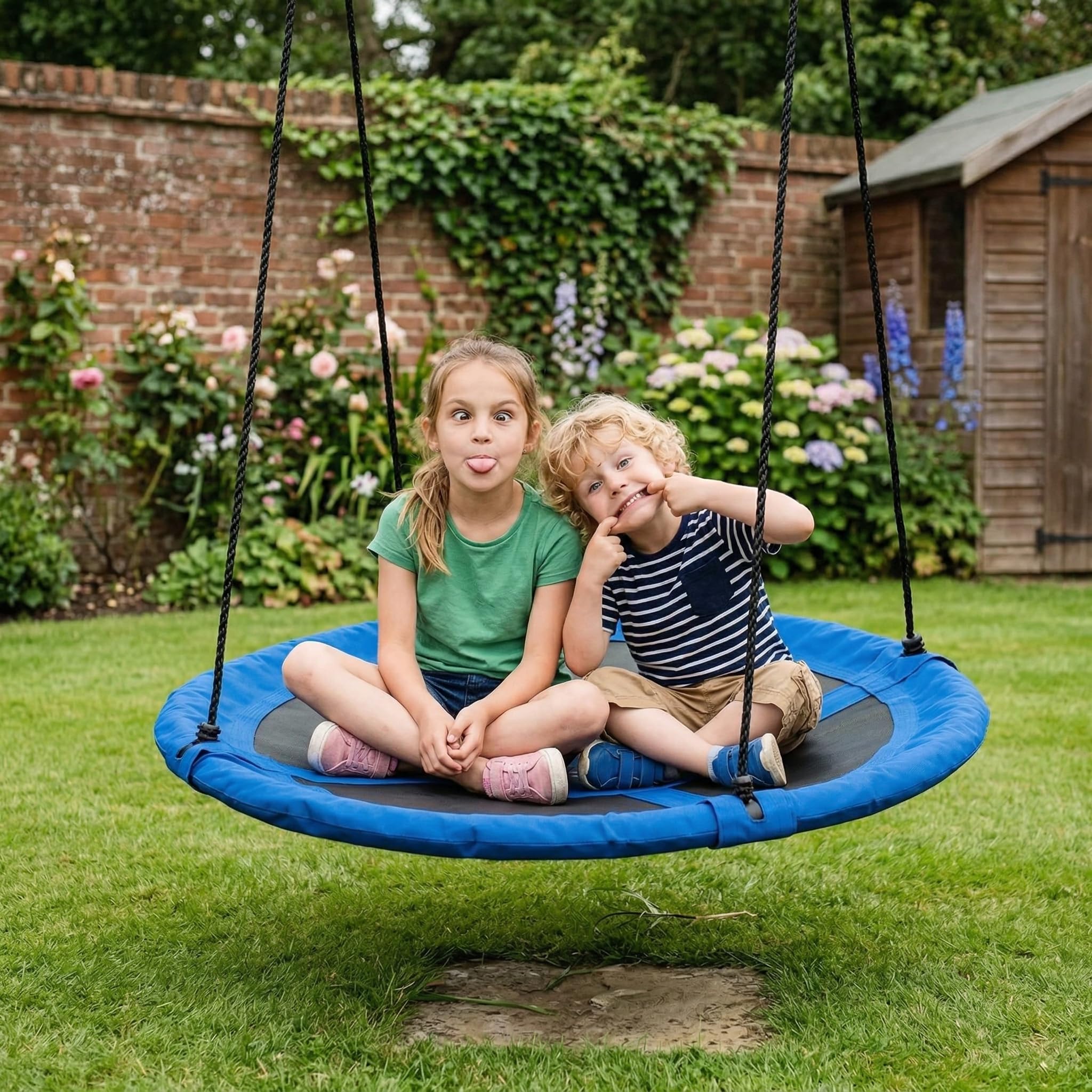 HAAGO Grande Altalena a Nido (110cm, Portata 180kg) - Seduta Sospesa da Giardino per Bambini e Adulti con Kit di Montaggio