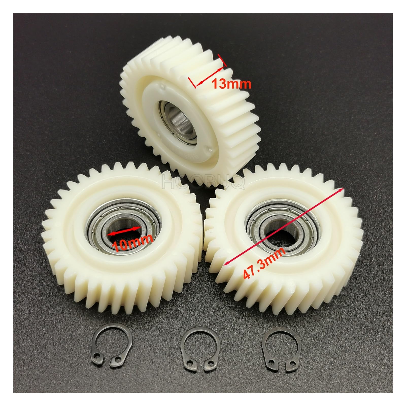 Ingranaggio planetario Obliquo 47,3x13mm Ingranaggi elicoidali da 35 Denti con mozzi Ruota con Cuscinetti da 10mm Ingranaggio Bici elettrica for Parti di Bici elettriche