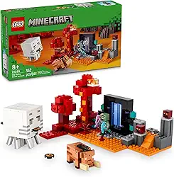 LEGO® Minecraft® – A Emboscada no Portal do Nether Brinquedo de Montar com Jogos Interativos 21255