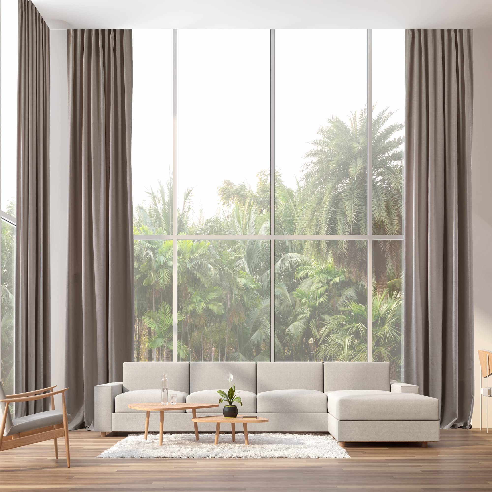 CASANEMA Thermal Insulated 100% Blackout Curtains – Extra Long Curtain Panel with Noise Reduction & Room Darkening – Hanging Back Tab – Made in Turkey