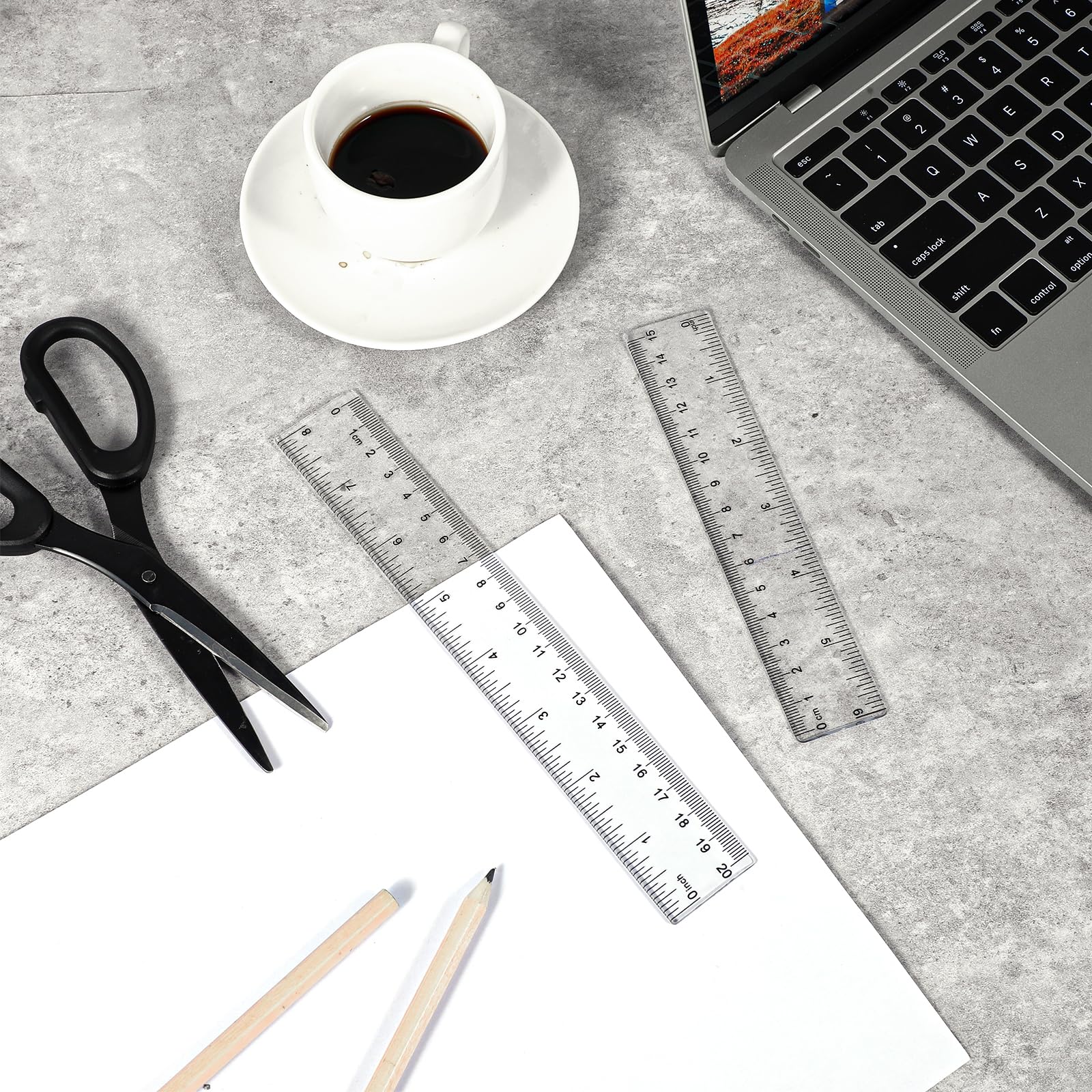 3Pcs Clear Ruler, 6 Inch 8 Inch 12 Inch Plastic Ruler Set Acrylic Straight Rulers with Centimeters and Inches Transparent Measuring Tools for Student School Office - Image 4