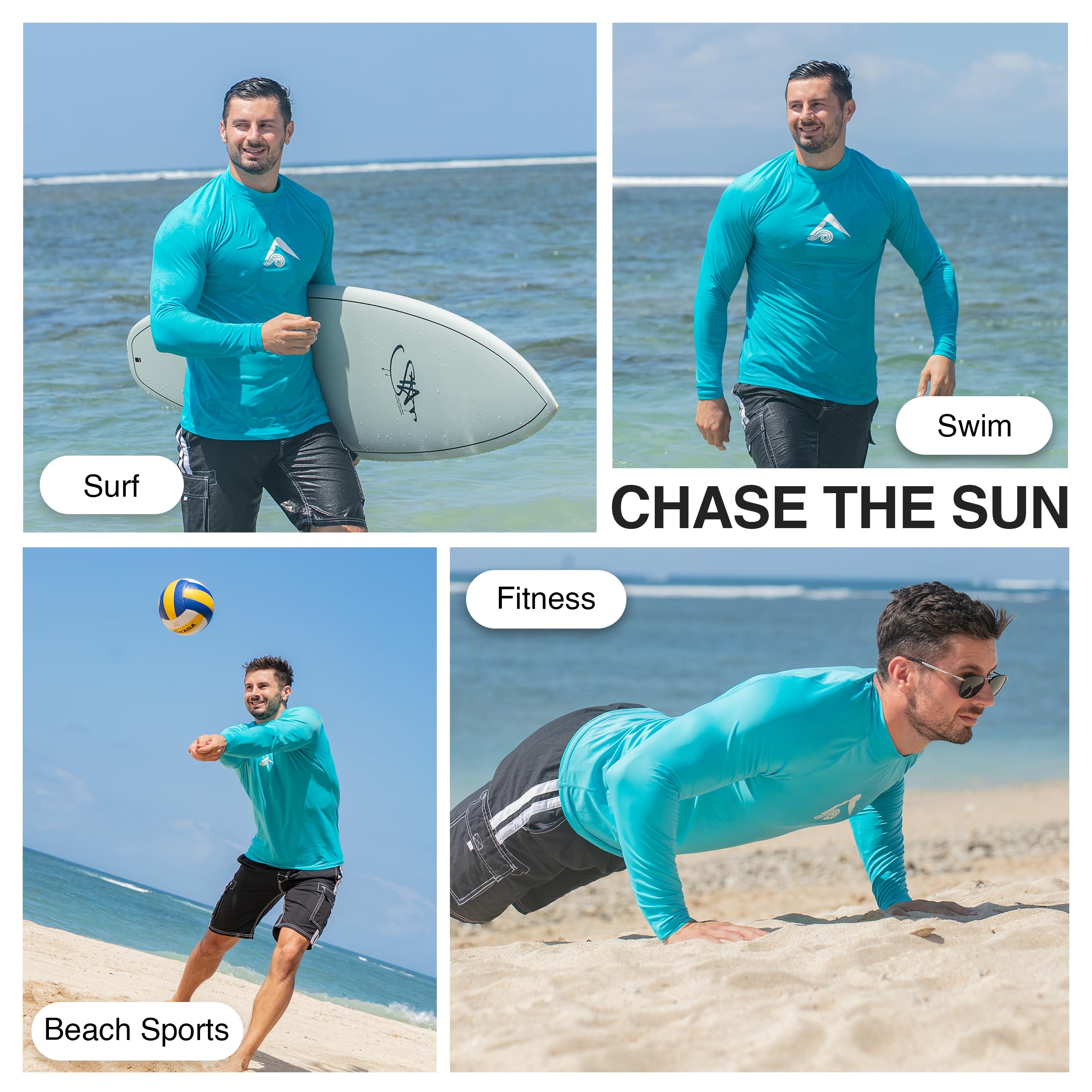 Kanu Surf Men's Long-Sleeve Platinum UPF 50+ Rashguard