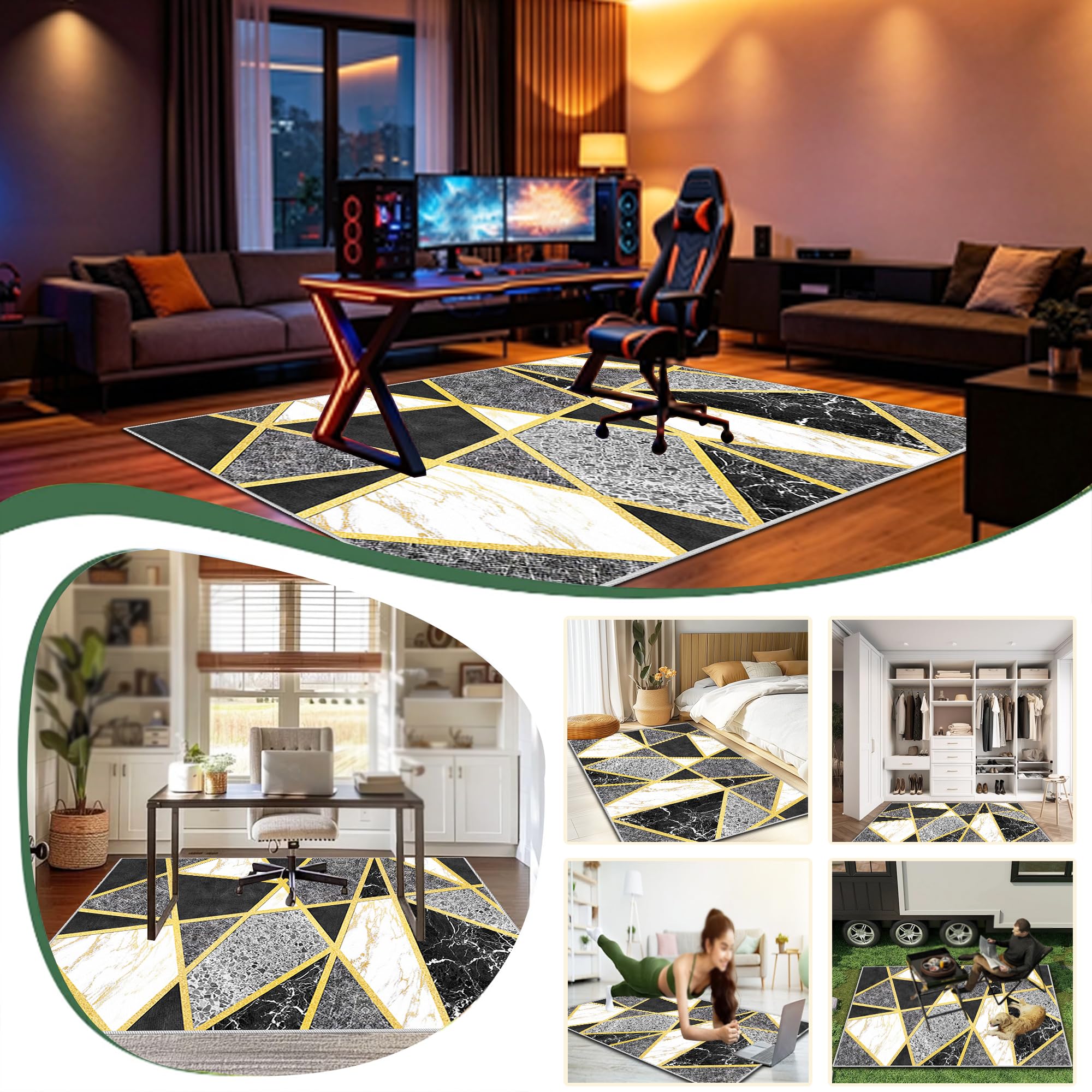 Tapis pour Protection de sols durs Chaise Gaming et Le Travail 120 x 160 cm