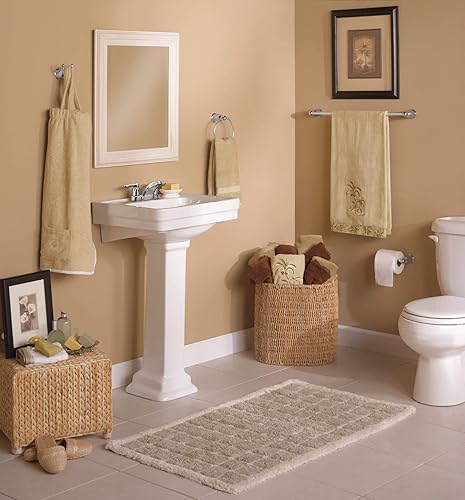 Miniatura 3 de Moen YB8098CH Mason - Toallero de 18 pulgadas, cromado + postes de montaje Moen Mason, YB8000CH