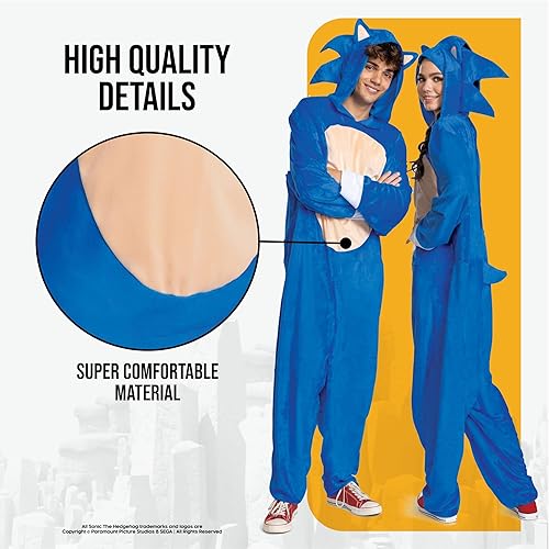 Miniatura 4 de Disguise Disfraz de Sonic unisex para adultos, disfraz oficial de la película Sonic, unisex para adultos