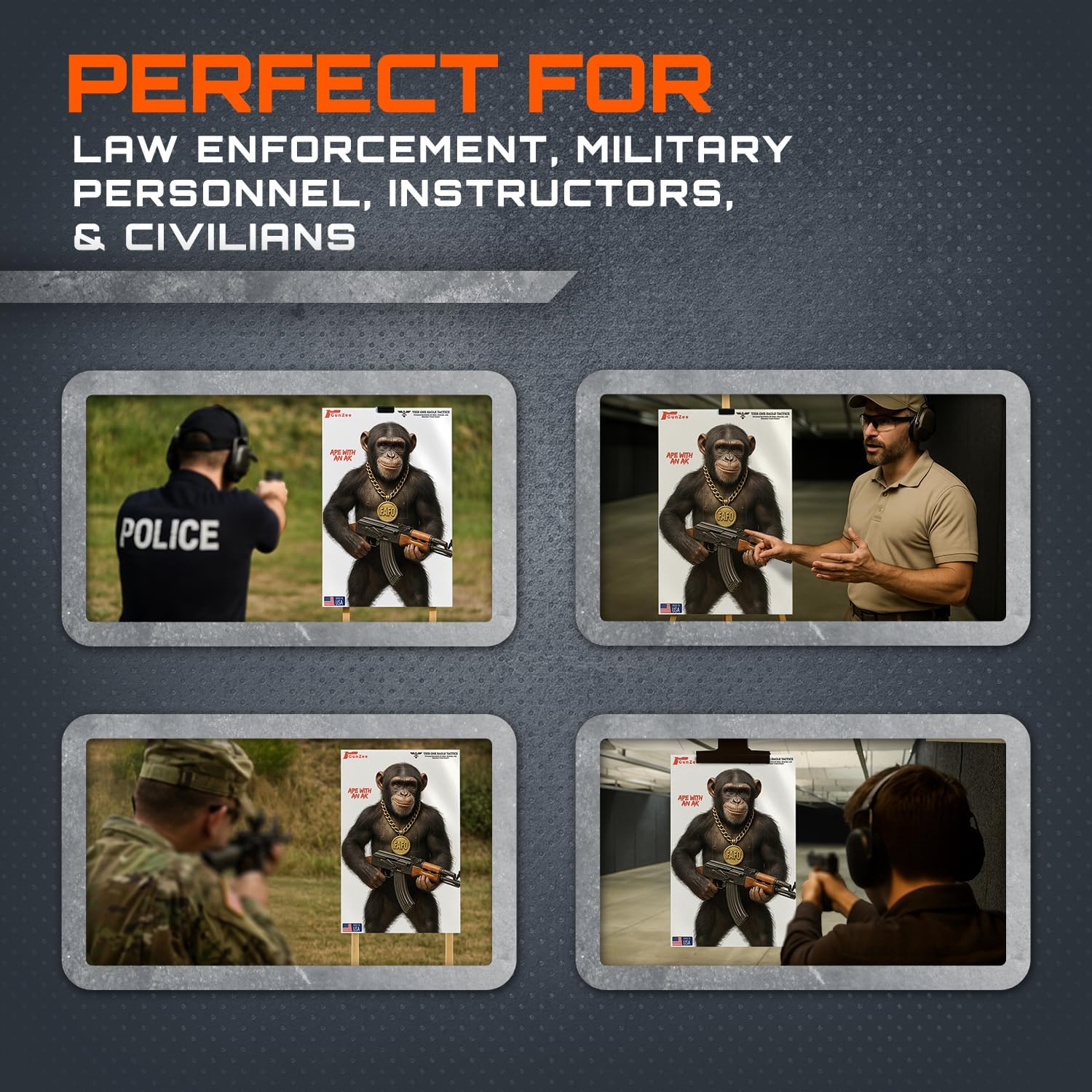 GunZee Anatomical Shooting Targets, Paper Anatomy Targets for Shooting Range, Ideal for Handgun, Airsoft Pistol, Rifle, BB Gun, Pellet Gun Practice, Tactical & Self-Defense Training
