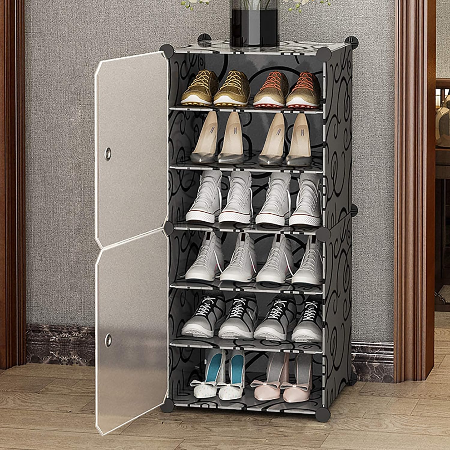 6 Tercer Zapateros, organizador de almacenamiento de cubos de zapatos de plástico