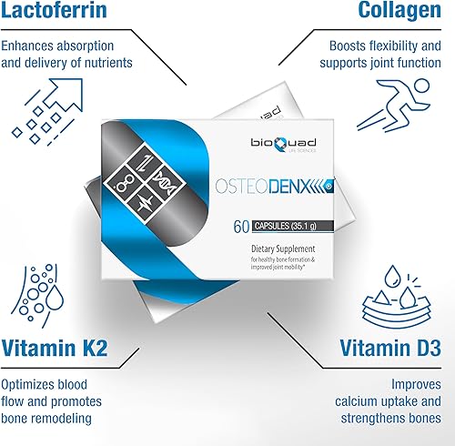 Miniatura 3 de bioQuad OsteoDenx - para una formación ósea saludable y una mejor movilidad articular - Sin lactosa, sin gluten, sin OMG (30 unidades)