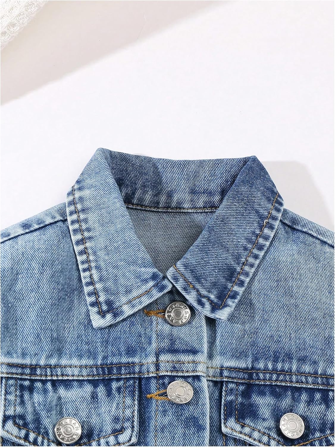 WDIRARA Girl's Bow Denim Jacket Long Sleeve Button Down Jean Jacket Cute Outerwear - Image 5