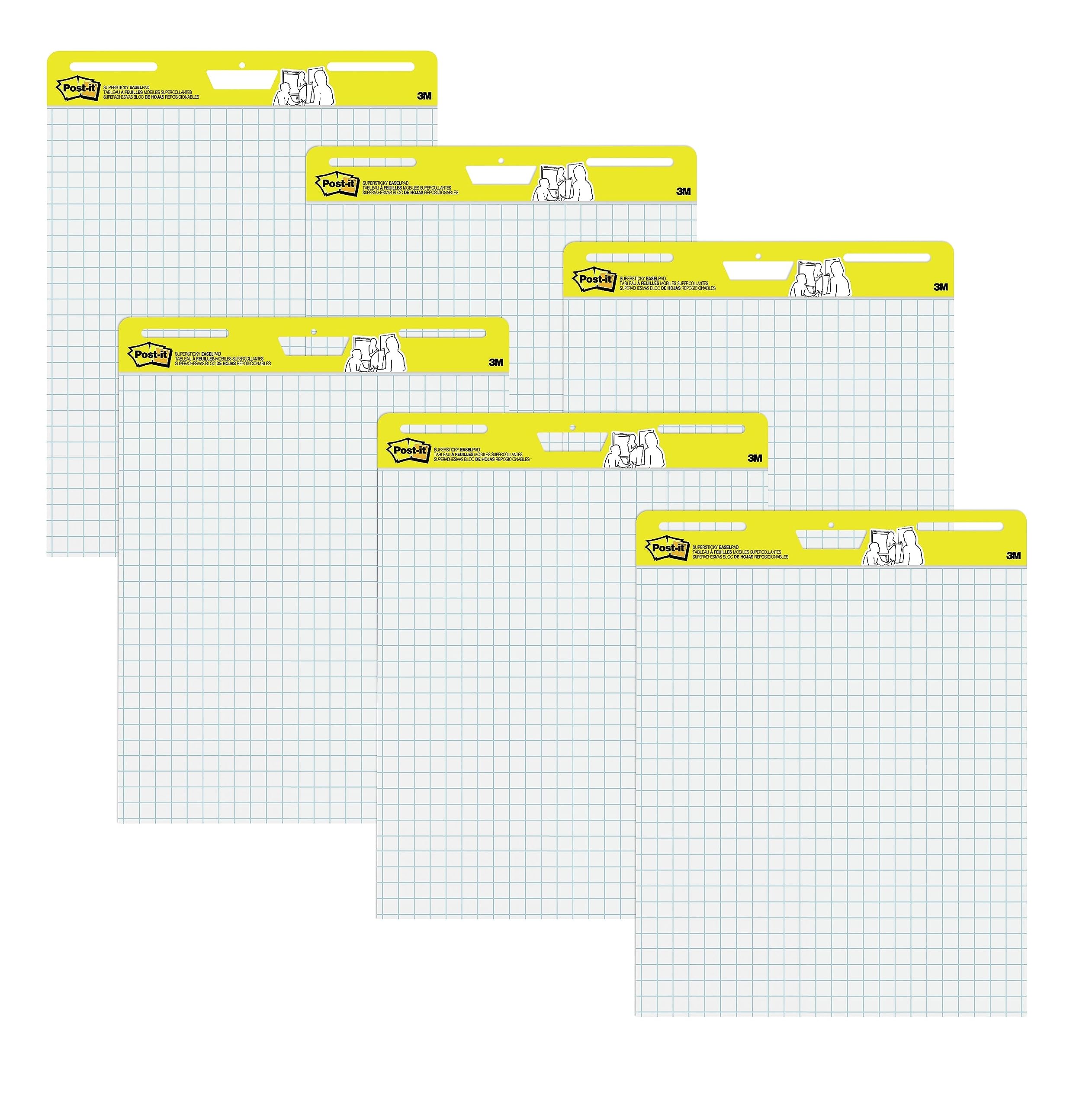 Post-it 24343771 Super Sticky Easel Pad 25-Inch x 30-Inch White with Grid 30 Sheets/Pad (560 VAD 6PK)