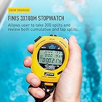 Vista 2 de FINIS Cronómetro impermeable para entrenamiento de natación - Memoria dividida de 300 - Modo de frecuencia de carrera - Pantalla de fácil lectura
