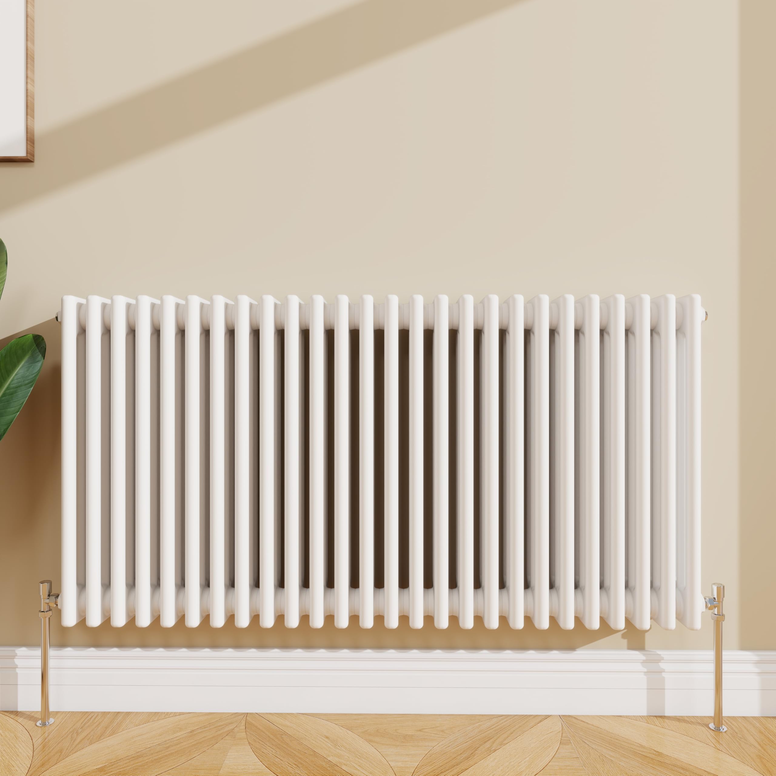 Sline Sanitary White 600X1190mm Cast Iron Style Traditional 3 Column Horizontal Central Heating Radiator