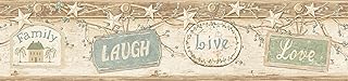 Chesapeake CTR63153B Kinsey Cream Live Laugh Love Wallpaper Border