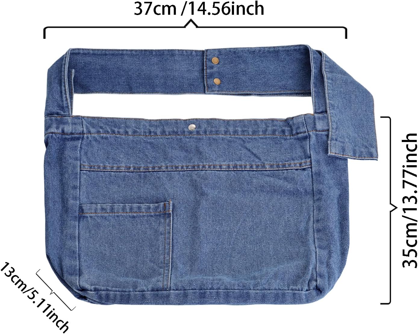 Denim Shoulder Bag - Women's Retro Large Canvas Crossbody Tote Bag, Casual Style Lightweight - Image 4