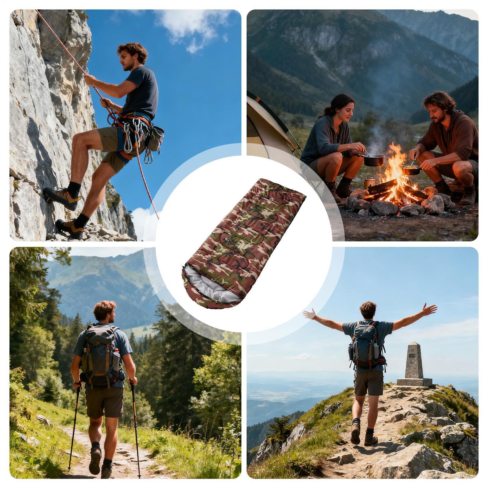 Sac de couchage pour le camping - Équipement de camping en plein air - Sacs de couchage pour les randonnées, les randonneurs, les survivants, les voyageurs, la survie sauvage, le temps inattendu, la