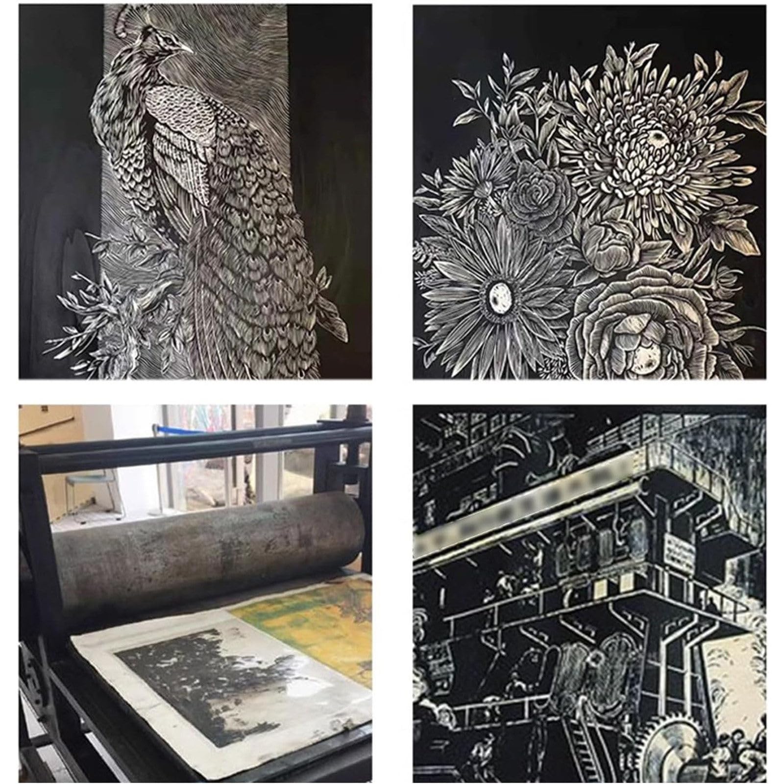 Block Monotype Printing and Etching Press, Printmaking Rubbbing Machine for Letterpress and Gravure, Manual Press for Home Studio and Art Classroom