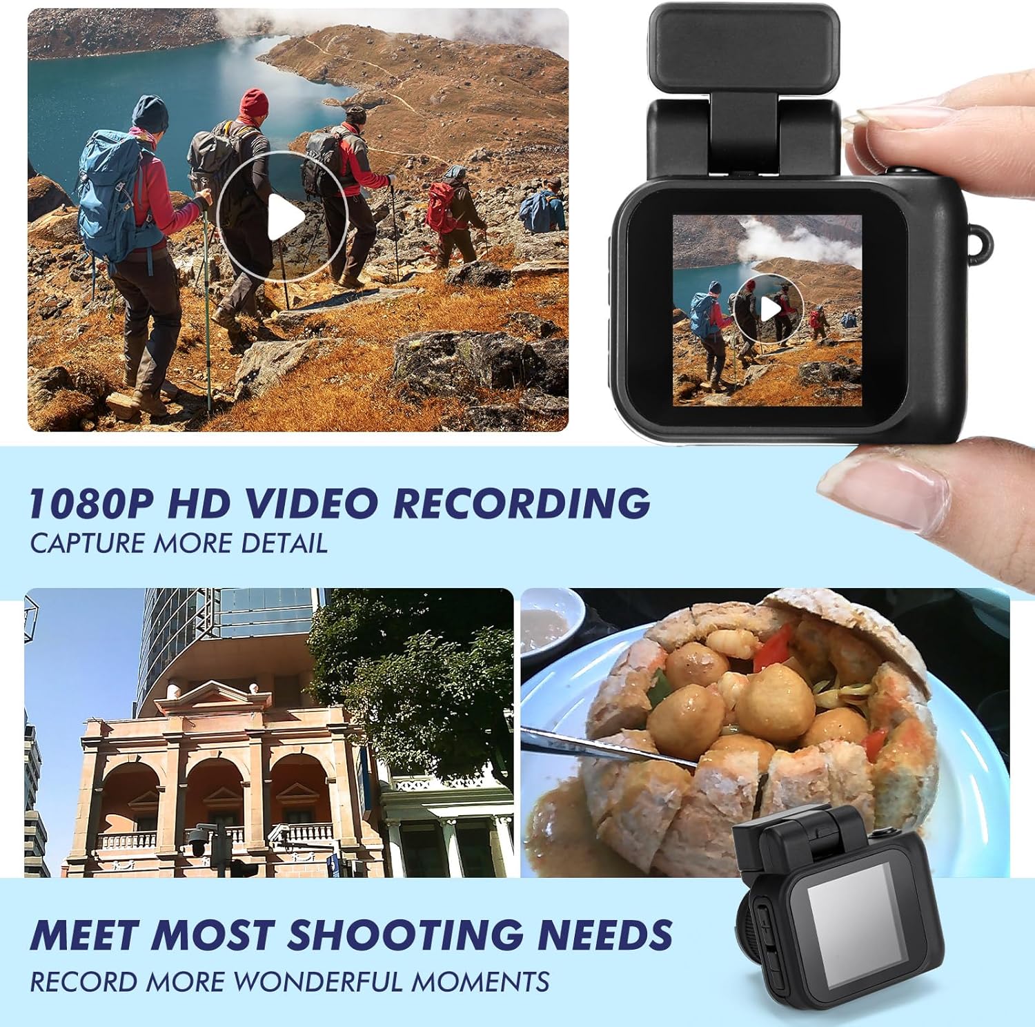 Mini Digital Camera Keychain with Flash Light 1080p Tiny Camera Mini Retro Micro Dv/camcorder with 600 Mins Battery Portable Recorder for Valentine's Gifts Travel Study Recording(Black,16 Gb)
