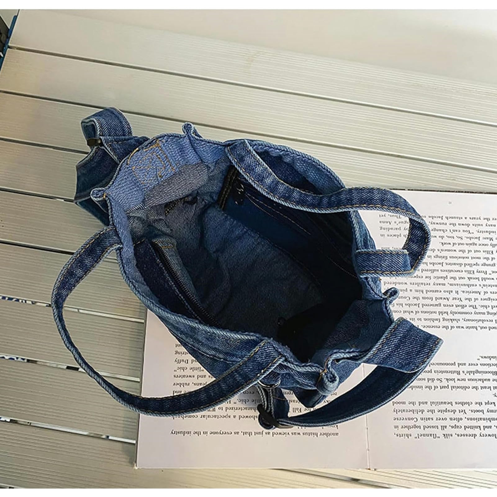 Borsa Donna Tracolla Borse Casual per Donne in Denim Spalla per Spalle Borse per La Spesa per Ragazze-Sky Blue-25 Cm