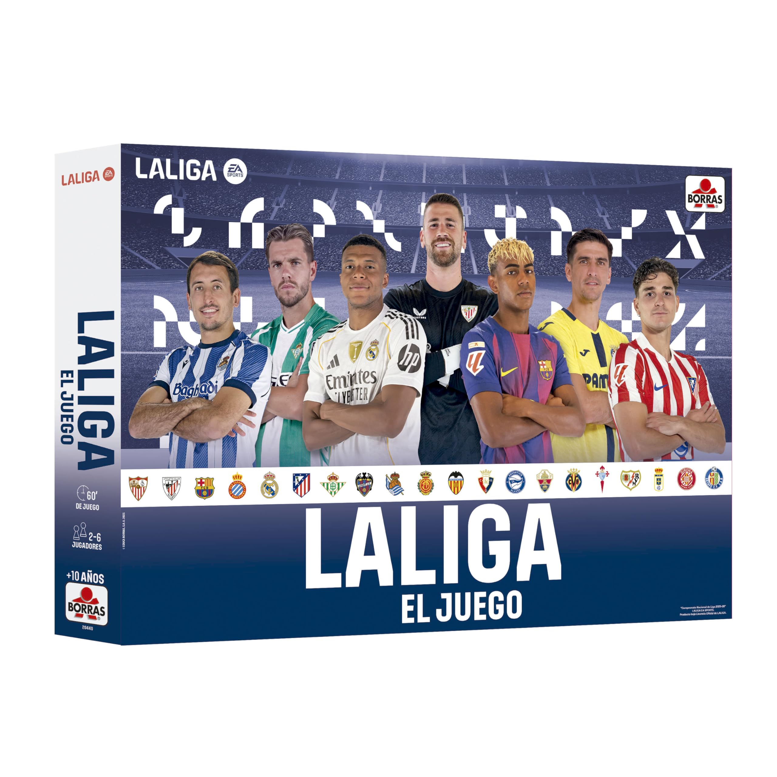 BORRAS - El Juego de LALIGA 25/26, Juego de Mesa de Estrategia basado en la EA Sports. El Juego de Mesa para Amantes del fútbol. Recomendado a Partir de 10 años, Partidas de 60' (20440)