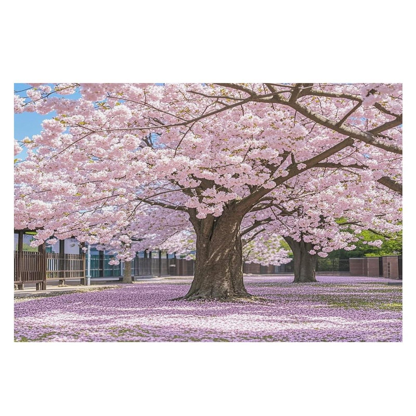Cherry Blossom Placemats Flax Place Mats for Dining Table Rectangle Non-Slip Table Mats Heat Resistant Washable Placemat for Kitchen Home Decor Party Outdoor 12" X 18"
