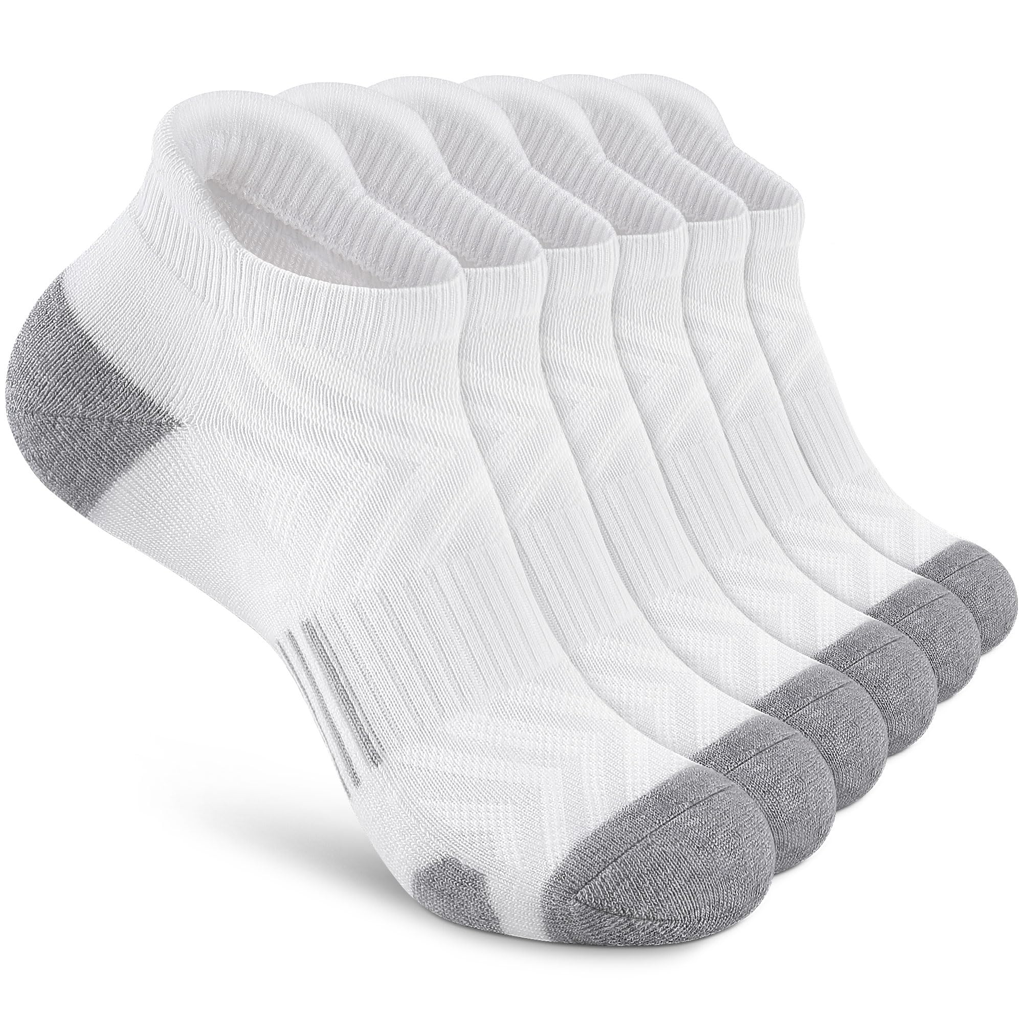 Felicigeely Calcetines deportivos de tobillo para correr, de corte bajo, transpirables, acolchados, para hombres y mujeres, 6 pares
