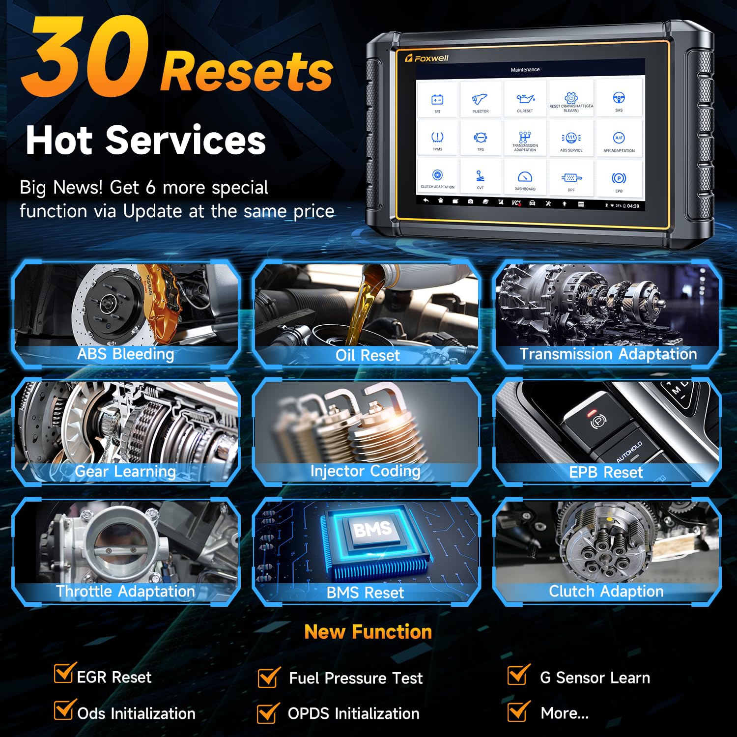 Foxwell NT909 OBD2 Scanner, Wireless Bidirectional Scan Tool, ECU Coding, OEM Full System Coverage, CAN FD & DOIP, 30+ Resets, FCA AutoAuth, V.A.G Guide, 3 Yrs Free Update, Upgrade of NT809 BT