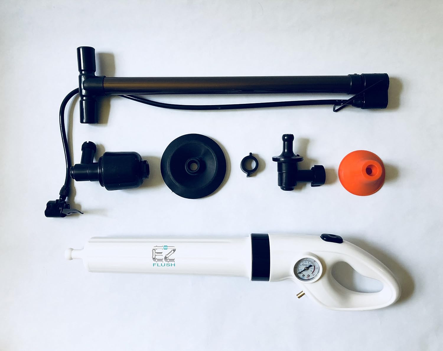 EZ Home EZ168528 Toilet Plunger, Shower & Bath Tubs Sinks Air Pressured Professional Grade Removal Clog and Grease, White : Home & Kitchen