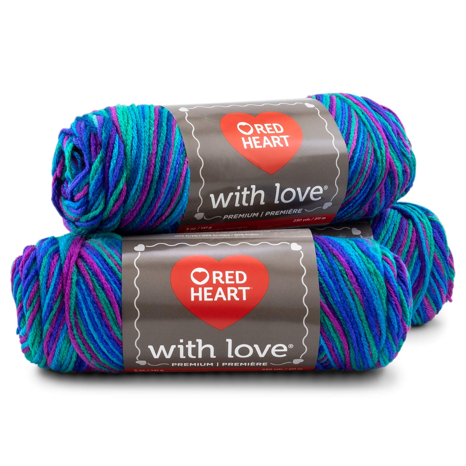 Red Heart With Love 3-Pack Yarn, 3 Pack
