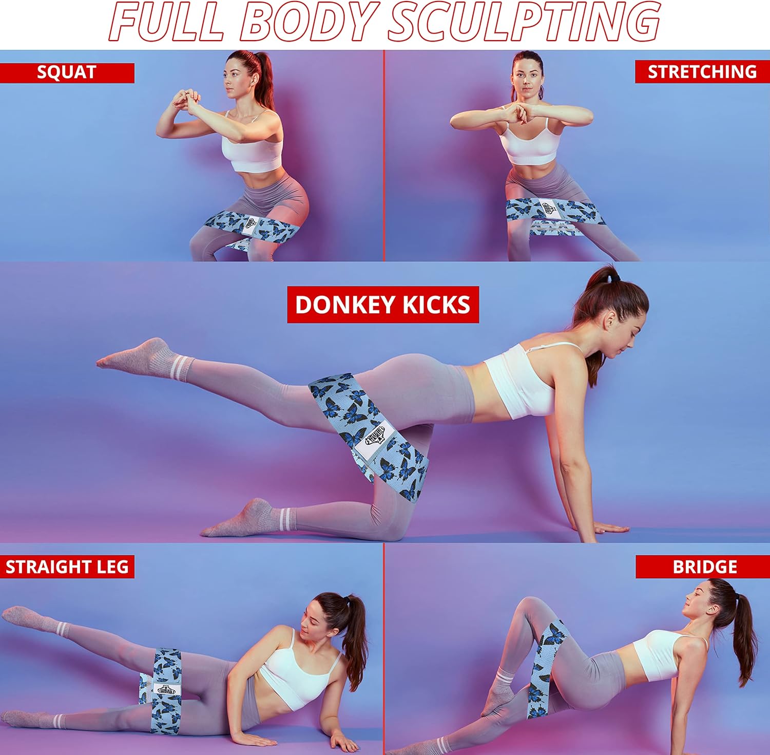 Bear Grips Resistance Bands For Working Out - Home Gym Equipment Exercise Bands Glutes Workout Equipment Elastic Bands Exercise Yoga Blocks Pilates Hip Legs Th - View #11