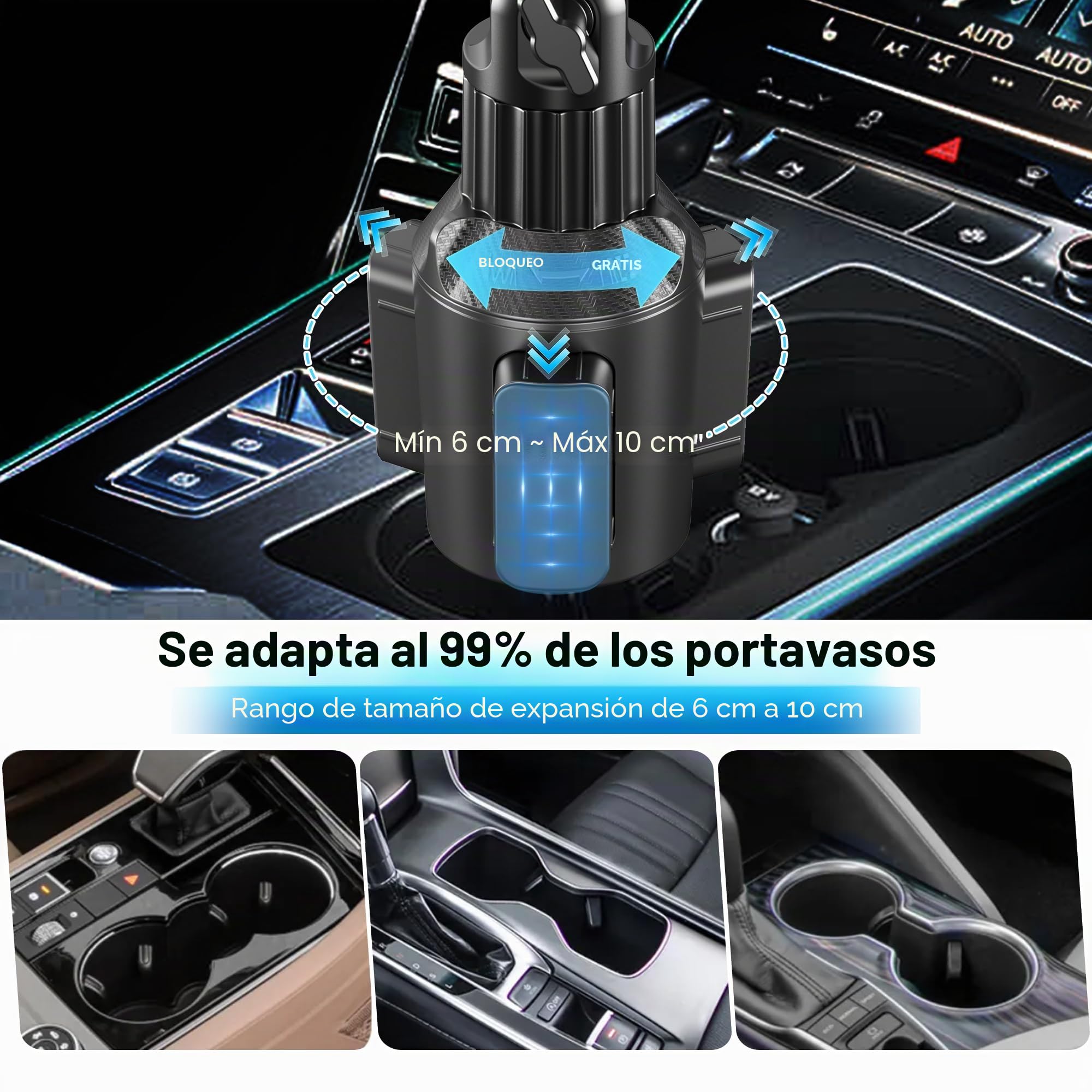 Soporte para Coche y Tablet, Soporte para iPad con Brazo Ajustable de 15 Pulgadas para Tablet, iPhone 4.7 a 13 Pulgadas, iPad Pro Air Mini, Fire, iPhone 16 15, Galaxy S25 S24 Z Fold 6 5